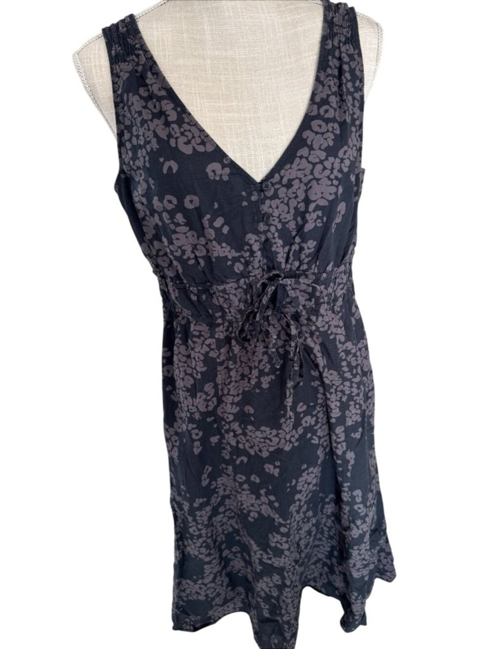 Espirit Floral Sleeveless V-Neck Dress With Adjustable Waist Size 12